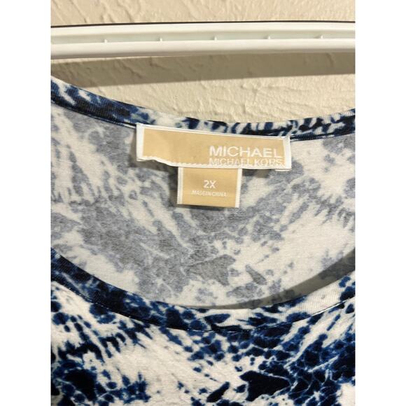 Michael Kors Indigo Shibori Tie Dye Shift Tunic Coverup 2X - Picture 4 of 6